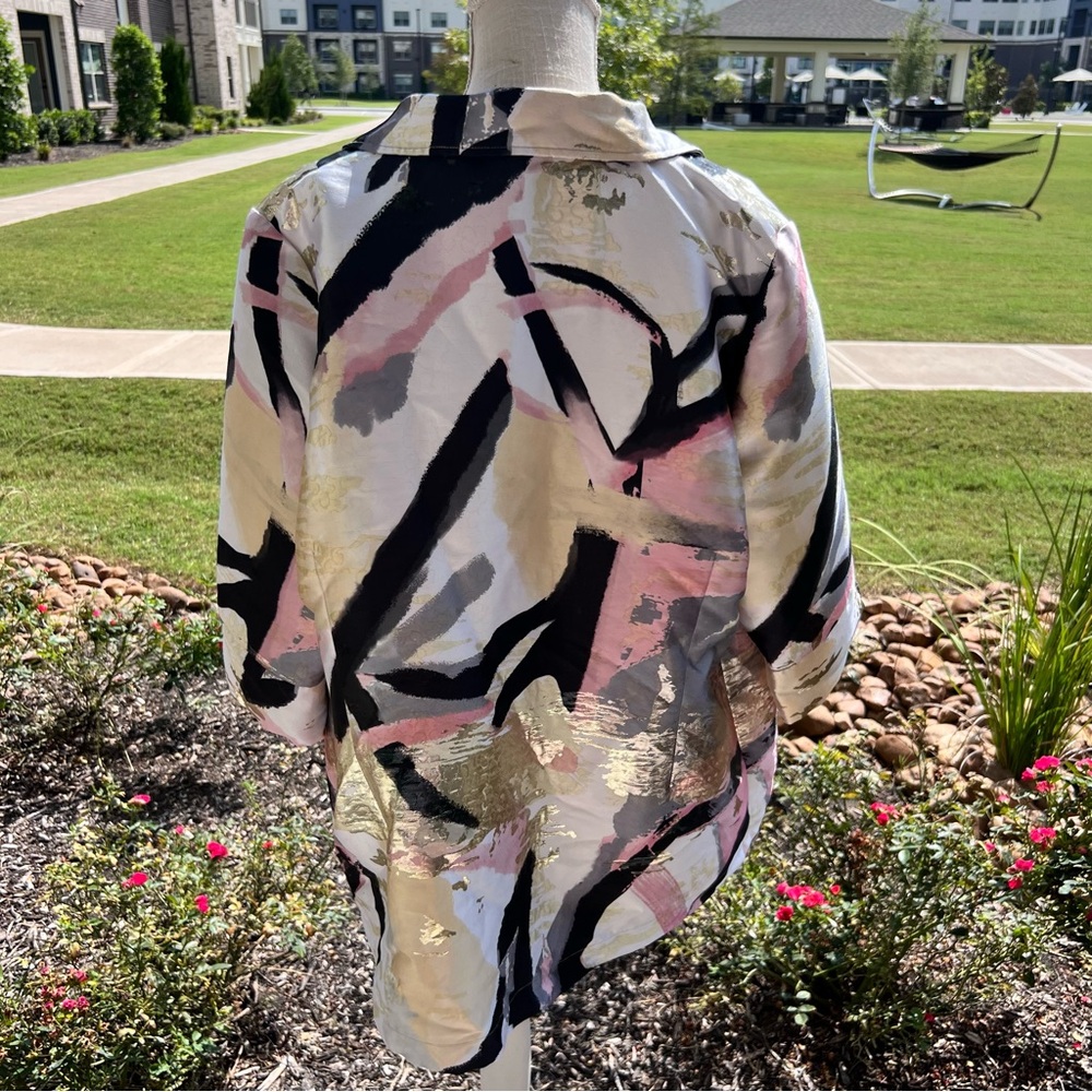 Ming Wang Metallic Abstract Patterned Women's Jac… - image 7